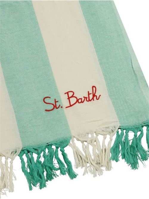 ultra light beach towel with fringe MC2 SAINT BARTH | FOUTAS LIGHT N-00193H57 EMB STRIPES POP